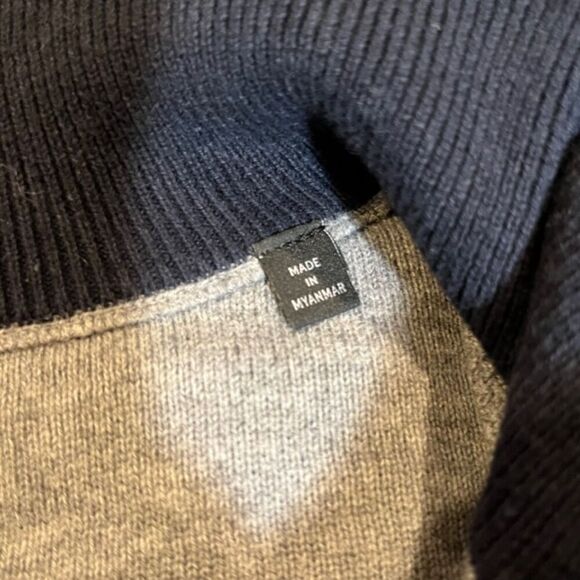 Armani Exchange Men's 1/4 Zip Textured Sweater Gray Textured Size Medium - Picture 5 of 8